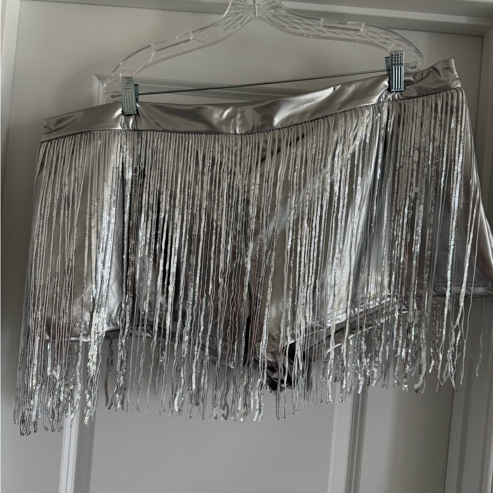 SHEIN Silver Fringe Women Shorts